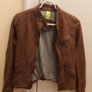 AD Milano Brown leather jacket Small